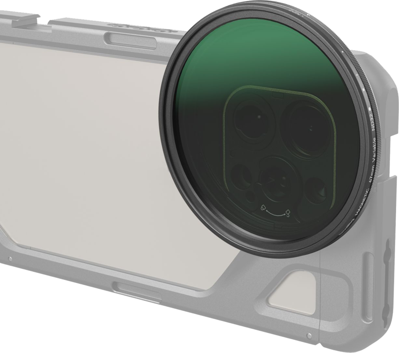 Through the VND filter with adjustable exposure reduction