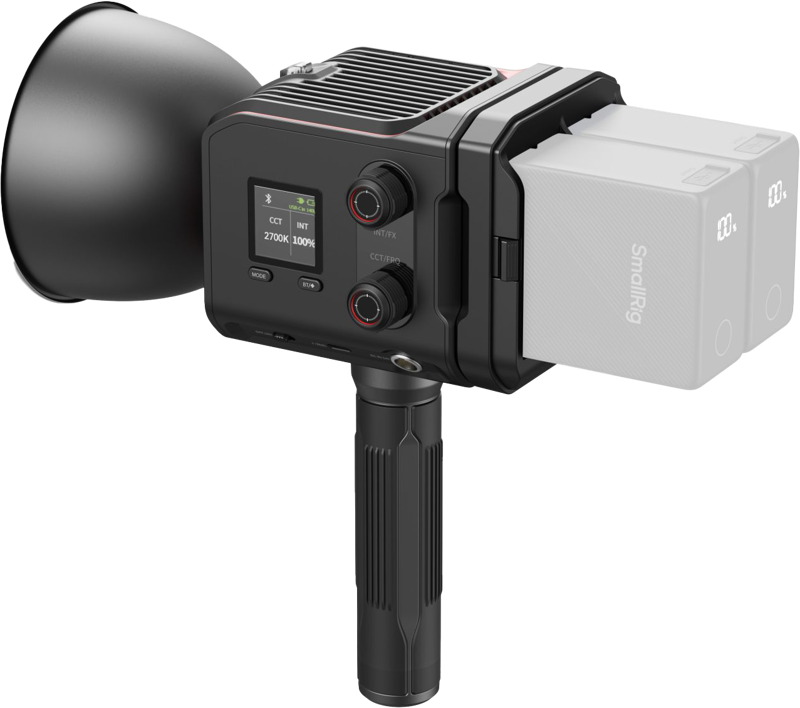 and an efficient cooling system independently developed by SmallRig. The palm-sized RC 100B COB LED video light is only one-third the size of a traditional COB LED video light and weighing just 700g