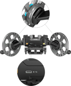 and RS4 Pro stabilizers. Weighing only 2.76kg it’s portable and perfect for on-the-go shooting.