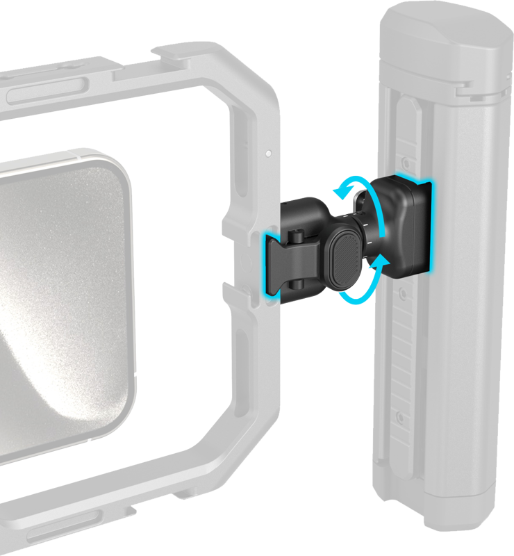 it supports locking at any angle and swift switching between side and top handle modes.