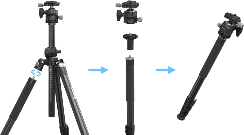 SMALLRIG 4288 Tripod with Lateral Center Column CT200