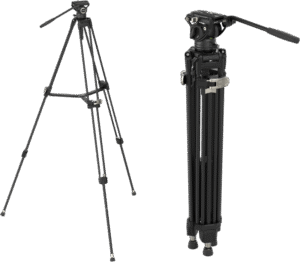 with a height ranging from 87 cm to 191cm. The included video head