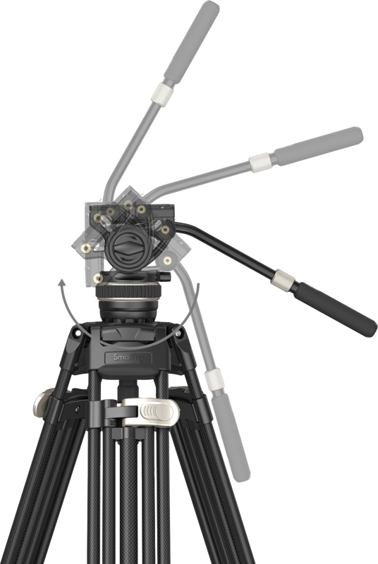 SMALLRIG 3989 Heavy-Duty Carbon Fiber Video Tripod Kit FreeBlazer AD-100