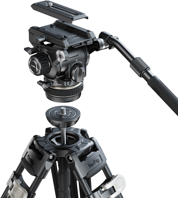 SMALLRIG 4463 Heavy-Duty Carbon Fiber Tripod Kit AD-120