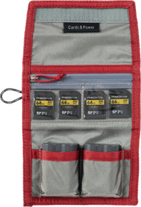 THINK TANK Cards & Power Wallet (holds 2 CF/CFexpre or 4 SD/micro SD & 2 Batteries) Chili Pepper Red