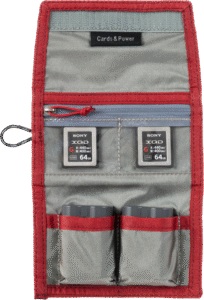 THINK TANK Cards & Power Wallet (holds 2 CF/CFexpre or 4 SD/micro SD & 2 Batteries) Chili Pepper Red