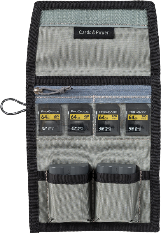 THINK TANK Cards & Power Wallet (holds 3 CF/CFexpr or 4 SD/micro SD cards & 2 Batteries) Slate Black