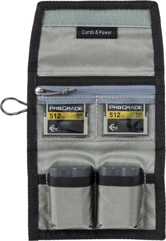 THINK TANK Cards & Power Wallet (holds 3 CF/CFexpr or 4 SD/micro SD cards & 2 Batteries) Slate Black