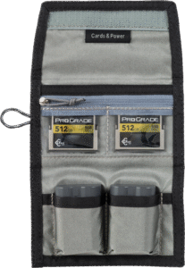 THINK TANK Cards & Power Wallet (holds 3 CF/CFexpr or 4 SD/micro SD cards & 2 Batteries) Slate Black