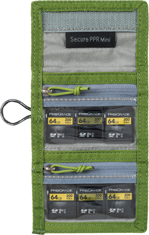 THINK TANK Secure Pocket Rocket Mini (Wallet with Strap: holds 4 CF/CFexpress or 6 SD/microSD) Green