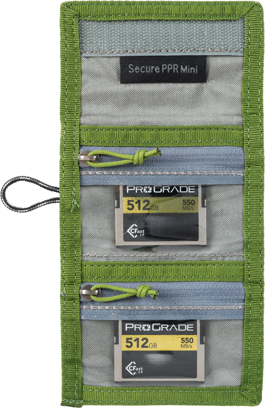 THINK TANK Secure Pocket Rocket Mini (Wallet with Strap: holds 4 CF/CFexpress or 6 SD/microSD) Green