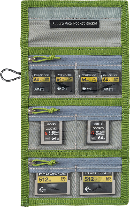 or 12 SD or CFexpress Type A cards