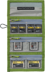 THINK TANK Secure Pocket Rocket (Wallet with Strap: holds 9 SD/CFexpress/Micro) Highland Green