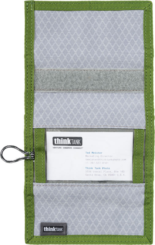 THINK TANK Secure Pocket Rocket (Wallet with Strap: holds 9 SD/CFexpress/Micro) Highland Green