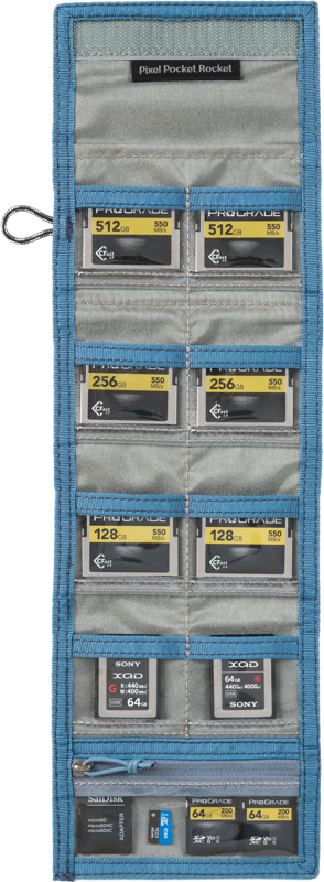 loose items like micro SD cards. Fits easily in your pocket or attaches to your belt or bags.