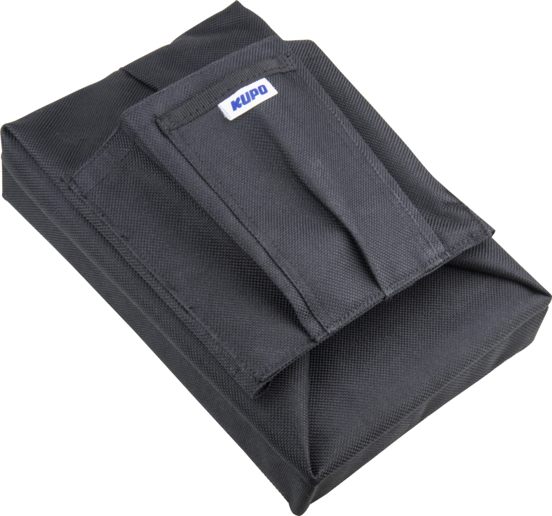 Invariably apple boxes always end up being used as stools. Kupo has brought some luxury to the gritty world of grip with a seat cushion made from 1000 denier textured nylon with a 5cm foam pad. A convenient pocket for storage is added to the side of the cushion.