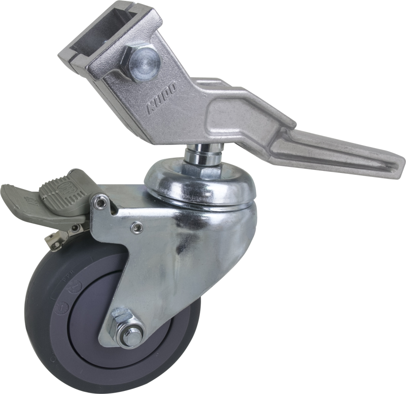 KUPO KC-100G 100mm Caster with Brake 30mm Square Adapter Set of Three