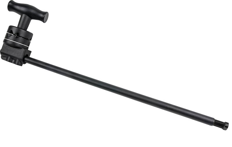 A Grip Arm (or Gobo Arm or Boom Arm) is for a C-Stand and can be used in conjunction with a 2 1/2" grip head. It features the arm with a hex baby pin which is suitable for mounting a lighting fixture or anything with a baby receiver.