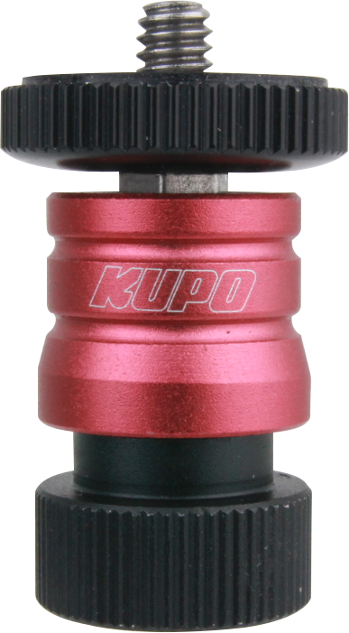 The aluminum built portion bottom with a 1/4''-20 female thread can be securely attached to any lighting or video accessory that comes with 1/4''-20 male stud. Adapter allows easy switching between the 4 different Kupo Top Mounts.