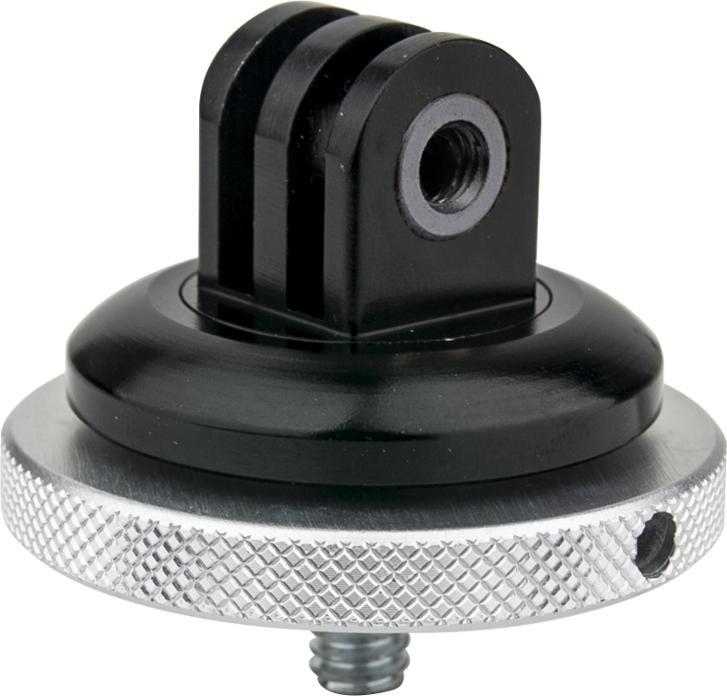 Kupo Metal GoPro Tripod Mount with 1/4"-20M Male Thread. Mount on to a Super Claw Convi Clamp Max or Vision Arm. Put your GoPro almost anywhere.