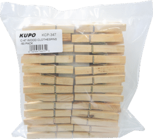 KUPO KCP-347 Wood C47 Spring-Type Clothspins (50 Pcs Per Bag)