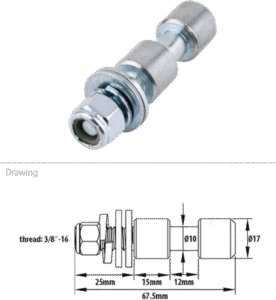 KUPO KS-013 Dia. 17M Spigot w/ Washer And Lock Nut For C-05 Family