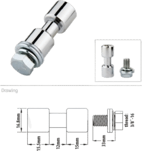 KUPO KS-013F 17mm Spigot, Chrome-Plated 3/8" Female Threaded