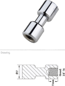 KUPO KS-013FS 17mm Spigot, Chrome-Plated 3/8" Female Threaded