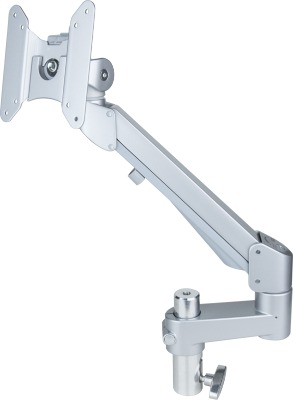 The Kupo gas-spring articulating arm is an ergonomics interactive LCD Monitor VESA mount that allows effortless adjustment for viewing comfort on light stand or any equipment comes with 5/8” (16mm) baby stud.