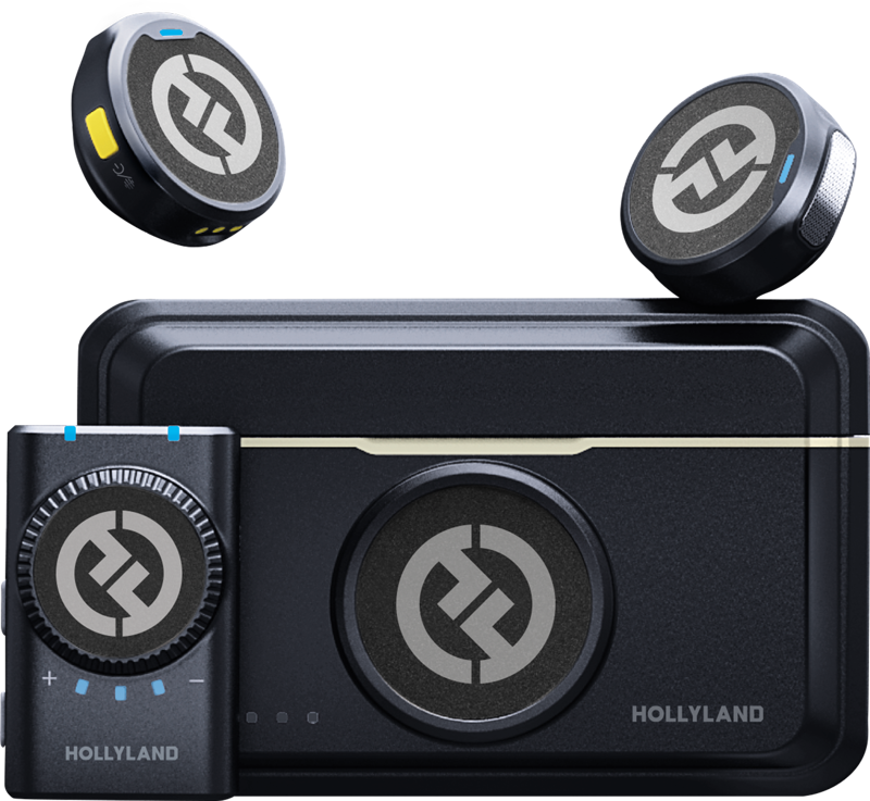 HOLLYLAND Lark M2 Camera - Wireless Lavalier Microphone (Duo,ShineCharcoal)