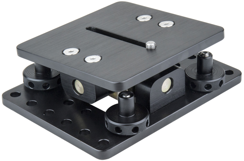 Kupo mini 4-way leveling head designed for easily mounting the camera to the plate with the 3/8” slot.