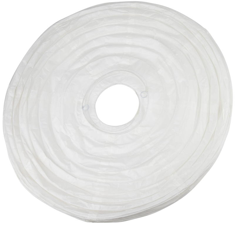 The white round lantern paper is made with paper and metal wiring.