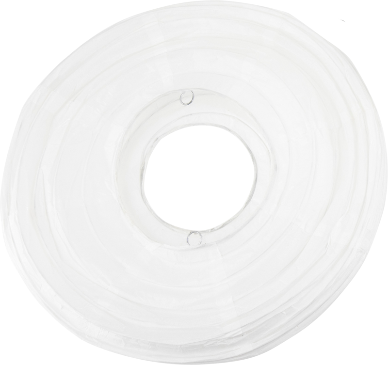 The white round lantern paper is made with paper and metal wiring.