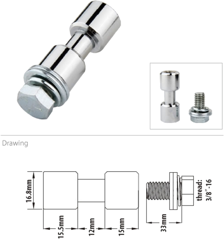 KUPO KS-013F 17mm Spigot, Chrome-Plated 3/8" Female Threaded