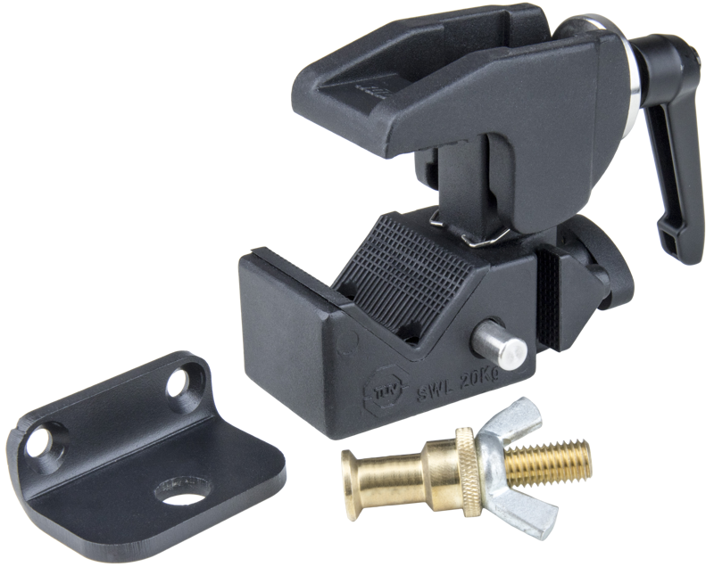 An L-shape tiny bracket that fastens LD system array CURV 500 SLAT with Convi clamp.