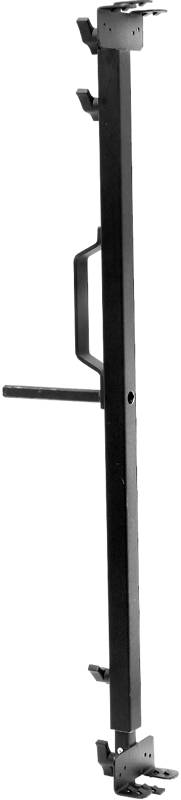 Adjustable poly holder is made of lightweight aluminum for the central tube and two durable extendable steel holders with an anti-refection black powder coating.