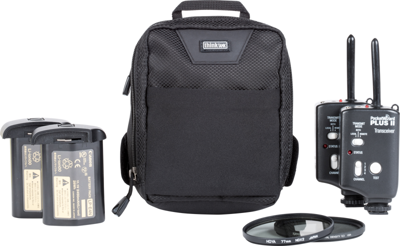 Organizer belt pouch with pockets for accessories and personal items.