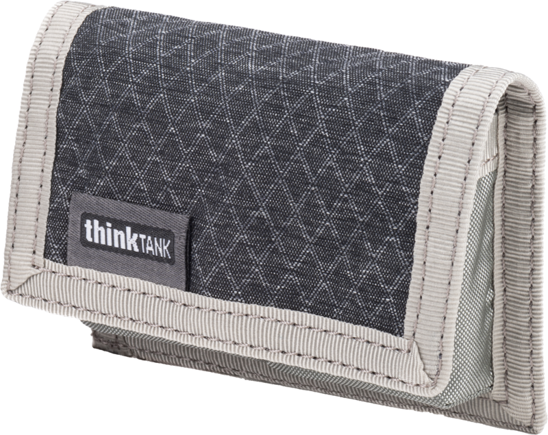 Compact carrier for up to two standard DSLR or Mirrorless batteries. Fits easily in your pocket or attaches to your belt or bags.