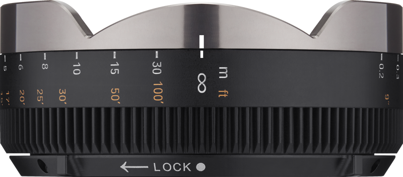 The Samayng V-AF manual focus adapter easily attaches to the front of any V-AF lens with a front bayonet mount