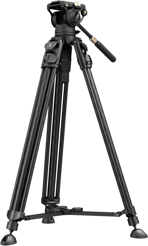 The tripod includes a quick release mid-level spreader