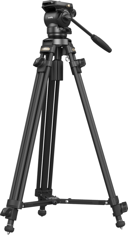 A lightweight video tripod kit to facilitate video shooting. The tripod legs are made of carbon fiber. The weight of the kit is only 2.8kg