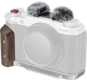 SMALLRIG 5261 L-Shape Mount Plate with Wooden Handle for FUJIFILM X-M5 Sliver