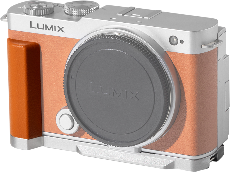 Designed to improve your grip on the camera. With the same texture and color scheme as the camera body