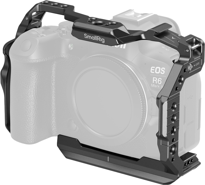 Designed to provide protection and attach accessories. The cage maintains access to camera button