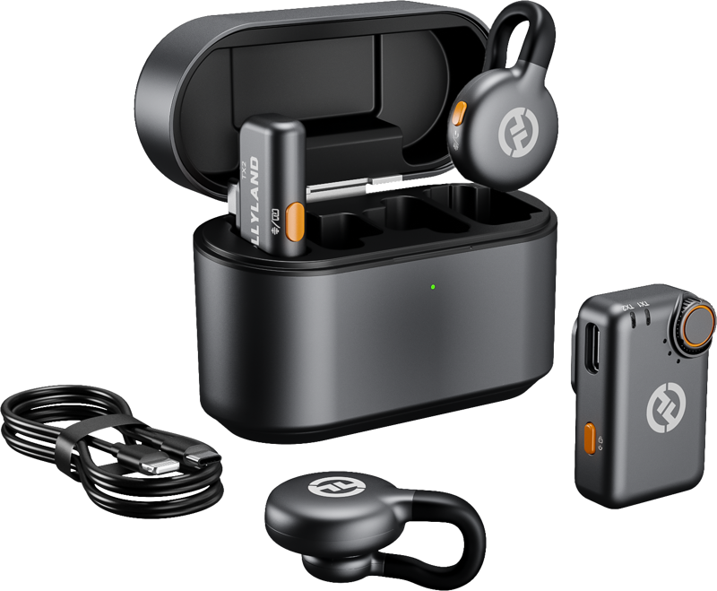 HOLLYLAND LARK M2S Combo Wireless Lavalier Microphone Combo (Space Gray)