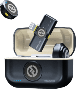 HOLLYLAND Lark M2 Lightning - Wireless Lavalier Microphone with Lightning Plug (Duo,Shine Charcoal)