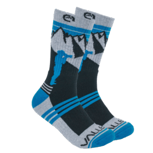 VALLERRET Merino Wool Crew Sock - Mtn Blue (size 36-40)