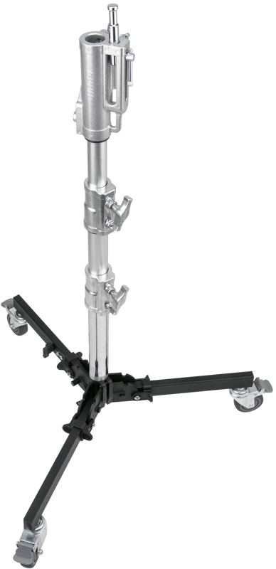370M / LOWBOY JUNIOR ROLLER STUDIO STAND. The Kupo Lowboy Junior Roller Studio Stand is a hybrid combo stand consisting of a steel base with steel section(45mm) and aluminum riser sections (33 &amp 40mm) for the best mix of strength while keeping the weight down.