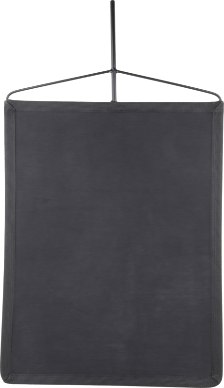 Designed primarily to control natural or artificial light on indoor or outdoor shoots. Flags are square or rectangular steel frames stitched with fabric and come with a 9.5mm diameter mounting pin welded on the steel frame for connecting a grip head (or gobo).