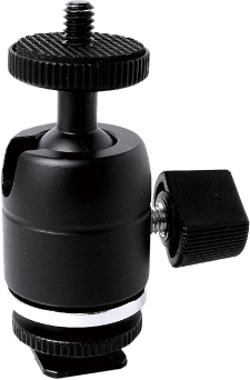 This inexpensive little ball head is super handy to position any device that mounts onto a 1/4"-20M thread such as field recorders